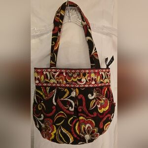 Vera Bradley Black and Red Floral Shoulder Bag